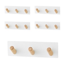 isona 愛收納 簡約 磁吸式壁掛架 門後掛勾, 白色, 5個