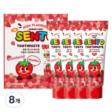 SENTO 兒童安全高氟口氣護理牙膏 草莓香, 120g, 8個
