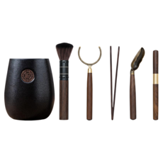 茶道六君子 五件組, 黑陶天福, 1組