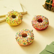 크리스마스 오너먼트 트리장식 3D 토이, 도넛, 3개