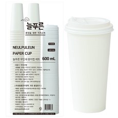 NEULPUREUN 無印刷紙杯蓋組 600ml, 1套, 100入