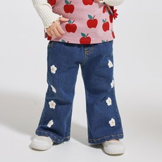 BERRYMAY 女童款雛菊喇叭牛仔褲