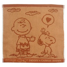 MORINO 摩力諾 SNOOPY撞色緹花大方巾 SN104, 愛心款 可可, 1條