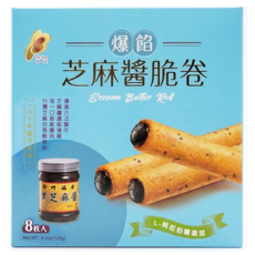 新竹福源 爆餡芝麻醬脆卷, 120g, 1盒