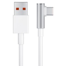 Xiaomi 小米 充電線 USB A-Type C 6A L型 1.5m, 白色(銀色介面), 1個