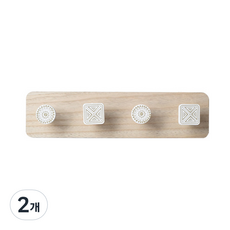 JH컴퍼니 소프트 원목 벽 옷걸이 후크4p, 혼합색상, 2개