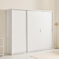 데코파인 리즈 슬라이딩 옷장 2400 방문설치, 화이트