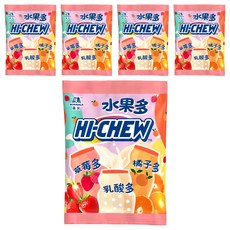 MORINAGA 森永 HI-CHEW 嗨啾 軟糖，草莓、橘子、乳酸口味，多項維生素，營養滿分, 90g, 5包
