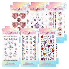 POPO FANCY 閃亮水鑽貼紙 6款, 混合顏色, 2套