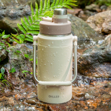 Well Life 悅生活 就是好提大容量 316不鏽鋼提把保溫杯, 卡其色, 1.1L, 3個