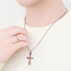noid-b 男士醫療鋼天主教十字架素面基本款項鍊