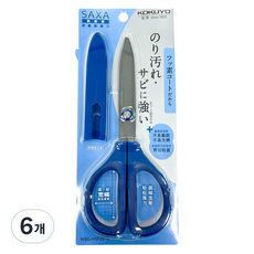 KOKUYO 國譽 Donga PMS KOKUYO FIT SAXA 氟塗層帽子剪刀, 6個, 藍色