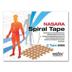 NASARA 螺旋運動貼布 C 型 2片 x 20個, 混合顏色, 1套