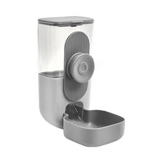 掛式餵食器 掀蓋設計 容量加大 出口順暢不卡糧 懸掛設計 食品級PP材質 整體可拆洗, 紳士灰色, 1組