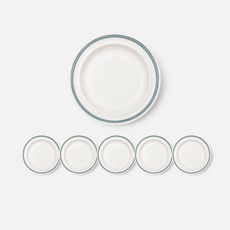 ssueim Retro Line陶瓷圓盤, 復古藍, 6入