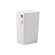 CHAHUA 茶花 窄長型按壓彈蓋式垃圾桶 9.1L 夾縫放置, 15.7 x 22.2 x 33.3cm, 茶花白, 1個