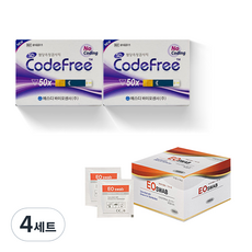 에스디바이오센서 코드프리 혈당검사지 50p x 2개 + 알콜솜 100p, 4세트