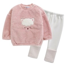 GREEN BEBE 孩童小羊圖案絨布套裝