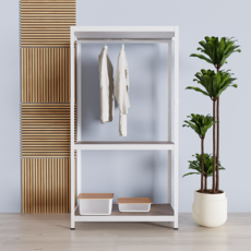 슈랙 행거 3단 1행거 1000 x 400 x 1800 mm, 화이트