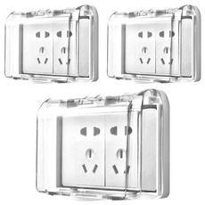 小麥購物 插座防水蓋 C104 94g, 透明, 3個