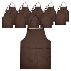 Geumkkaebi 顧客用頸掛式圍裙, 棕色, 15個