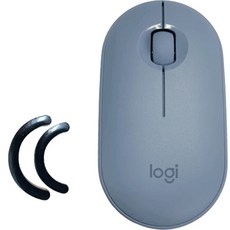로지텍 PEBBLE 무선 마우스 MR0075 + 피트 세트, MR0075(마우스), 마린블루