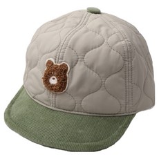 Monsieur 兒童牛奶熊絎縫短簷帽