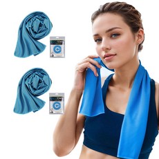 Hensen 涼爽乾式速乾運動毛巾, 2個, 藍色