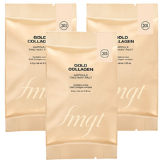 THE FACE SHOP 菲詩小舖 Gold Collagen安瓶兩用粉餅替換芯 SPF40 PA++ 9.5g, 3個, 201 Apricot Beige