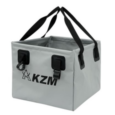 KZM OUTDOOR 2WAY 方型折疊水桶 32 x 32 x 26.5cm 500g, K8T3K005, 1個, 灰色 + 黑色