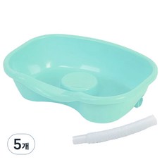 디어모모 노인 환자용 임산부 머리감기 샴푸 대야 세발기, 민트, 5개