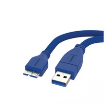 POLYWELL USB3.0 Type-A公對Micro-B公傳輸線 5Gbps PW15-W45-T005, 0.5m, 藍色, 1條, 50cm
