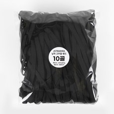 J.S. Trading 10坑扁平鬆緊帶, 黑色, 1個