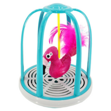 Mad Cat 籠中鳥互動貓玩具, 紫紅色, 1個