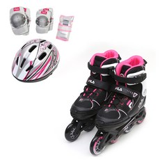 FILA 斐樂 X-ONE Boramae 組合直排輪 +安全帽+護具, 粉紅洋紅色, 1個