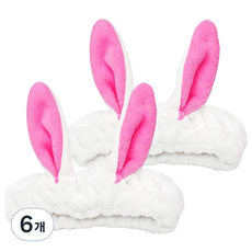 난리시스터즈 토끼귀 세안밴드, 6개, 로즈