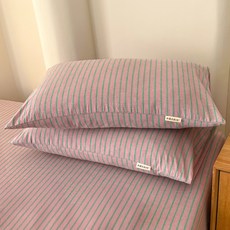 LUMIO 撞色條紋水洗純棉枕頭套