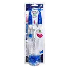 KU.KU Duckbill 酷咕鴨 360度旋轉抗菌奶瓶刷2件組, 1組, 藍色