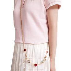 紅色愛心流蘇鏈條 鬣狗 透明硬式果凍手機殼, 1個