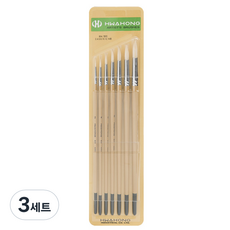 HWAHONG 華虹 畫弘 油畫 壓克力畫筆 804R 7件組, 2號, 4號, 6號, 8號, 10號, 12號, 14號, 3套