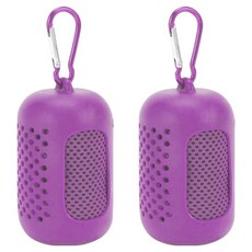 Dunfit 便攜式纖薄瑜珈健身運動毛巾, 2個, 紫色