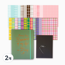 아이씨엘디자인 A5 메모리 양장 6공 다이어리, 그린, 2개