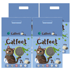 Catfeet 天然環保破碎型豆腐砂 活性碳, 快速溶解, 可沖馬桶, 7L, 4袋