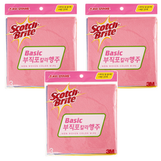 스카치브라이트 부직포 칼라 행주 3종 세트, 3개