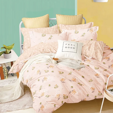 A-ONE 雪紡棉 床包組, 台灣製造, SGS認證, 吸濕排汗, 活性印染, 雙人, 花之飄香, 床包 + 枕套2個