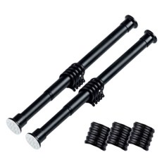 PP家居生活 超強力鎖定型伸縮桿 + 掛環 25入 組, 黑色, 2套