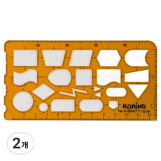 KORING 模板 電腦處理用模板 圖形尺 140 x 75 mm K-854771, 2個, 單一顏色