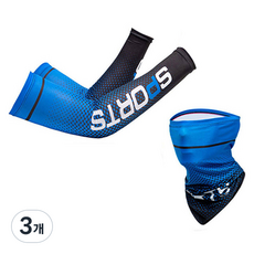 FOBIELLA 스포츠 쿨링 쿨토시 + 멀티스카프 세트, 블루, 3개
