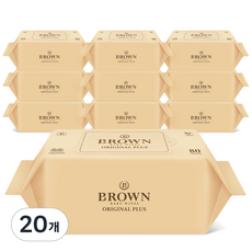 브라운 오리지널 플러스 아기물티슈 리필형, 55g, 80매, 20개