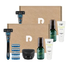 DORCO 臉部7 II新手組Fresh V2組, 刮鬍刀+5片刀片+頭套+精華液+潔面泡沫, 2組